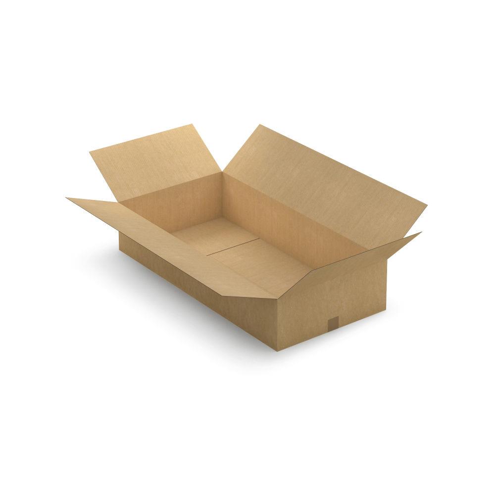 Caisse carton plate brune simple cannelure 100x50x20 cm
