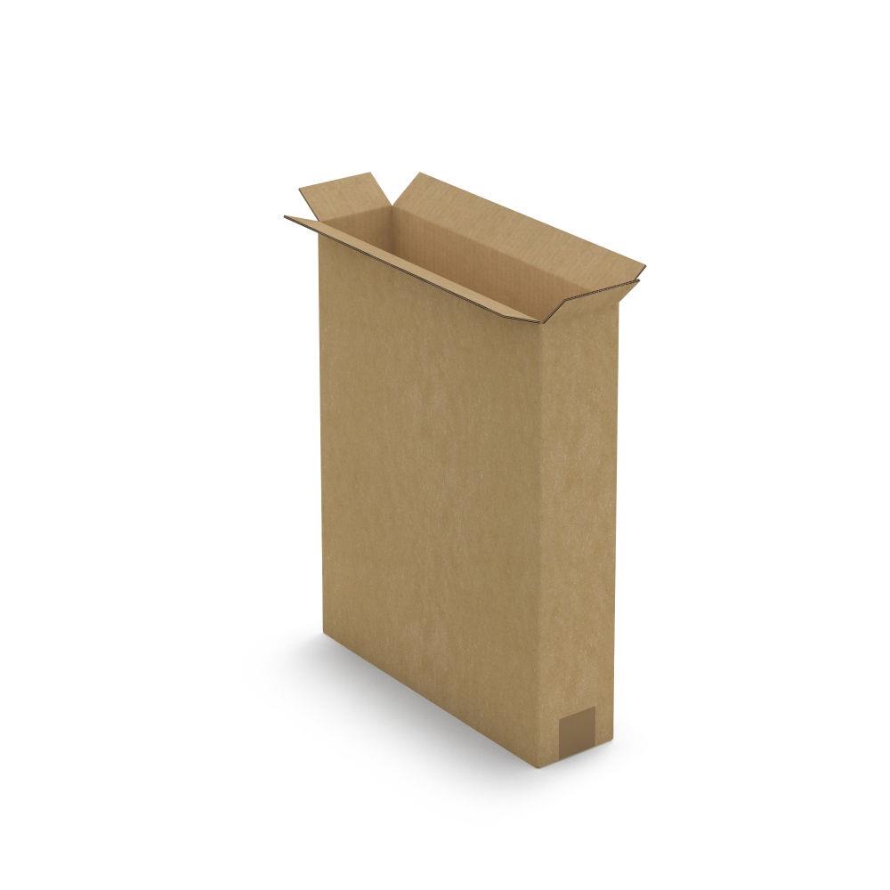 Caisse carton tlescopique pour produit plat brune double cannelure 40x10x80 cm