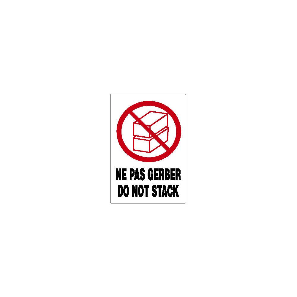 tiquette d'expdition Ne pas gerber Do not stack 90x130 mm