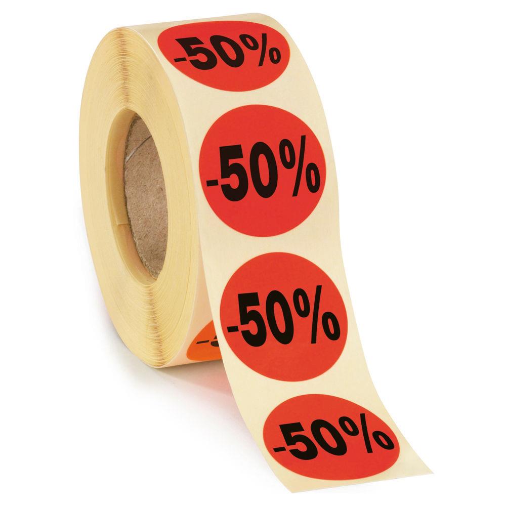 Rouleau de 1000 pastilles fluo -50%