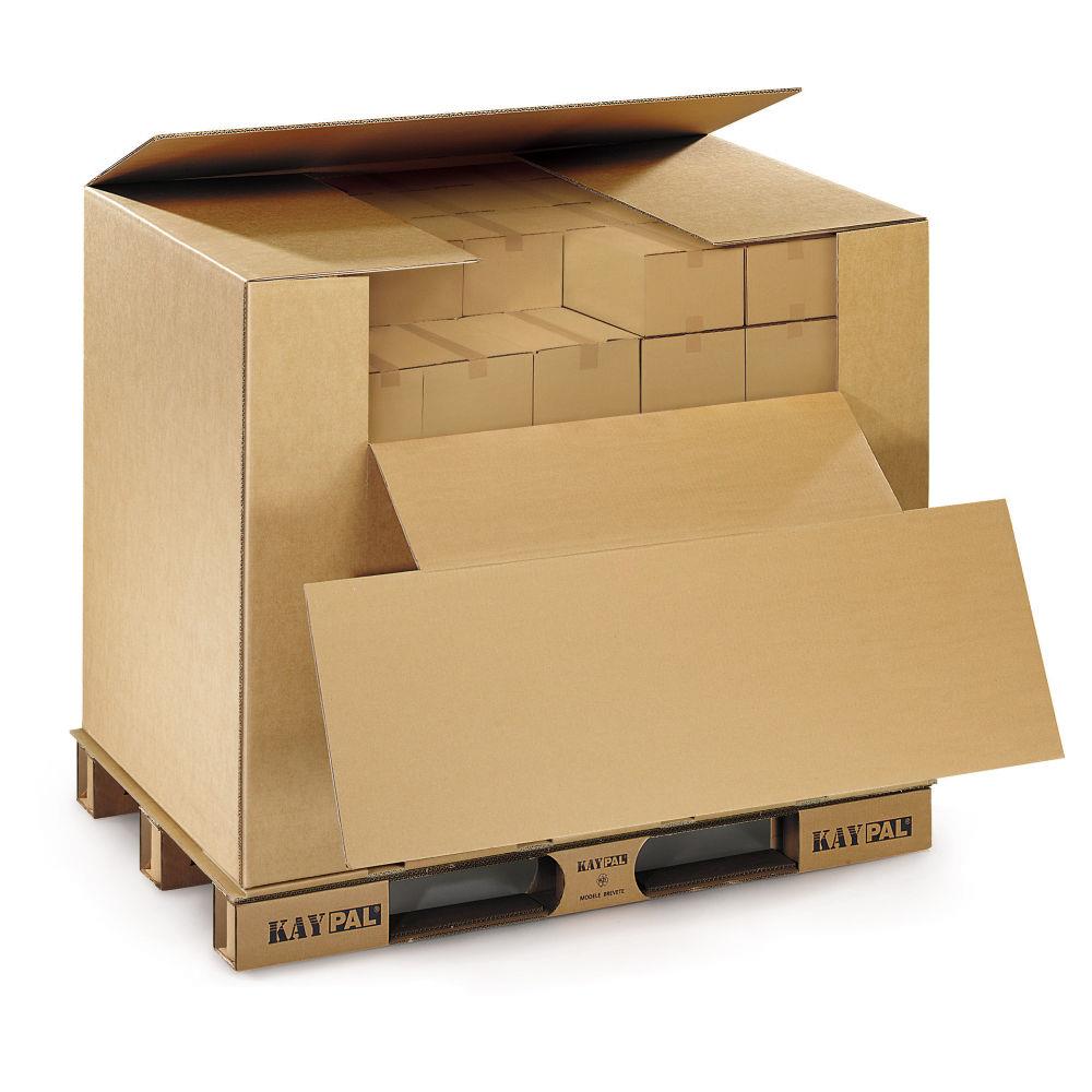 Caisse-palette carton "tout-en-un" pour export air/routier/rail KAYPAL 116x76x87 cm