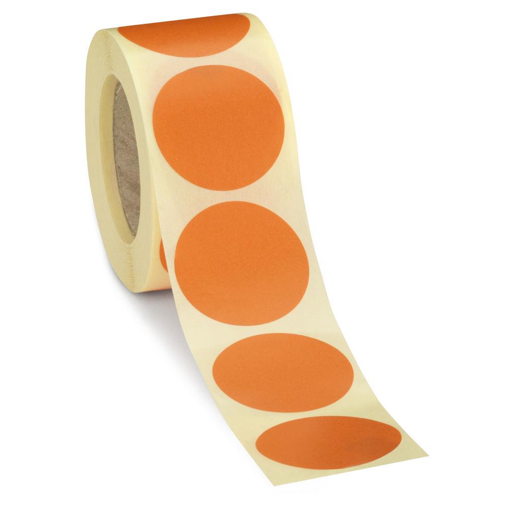 Pastille adhsive permanente fluo orange 50 mm