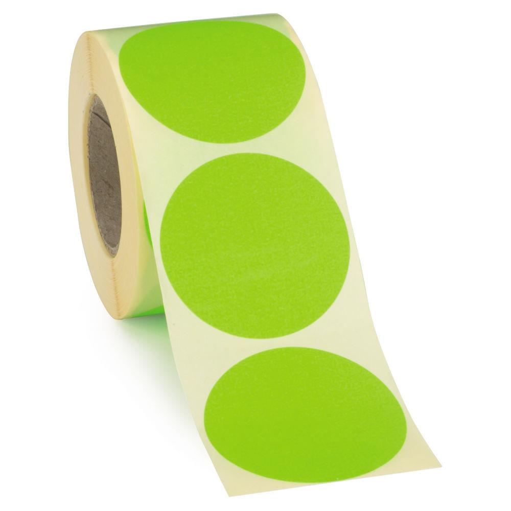 Pastille adhsive permanente fluo vert 50 mm