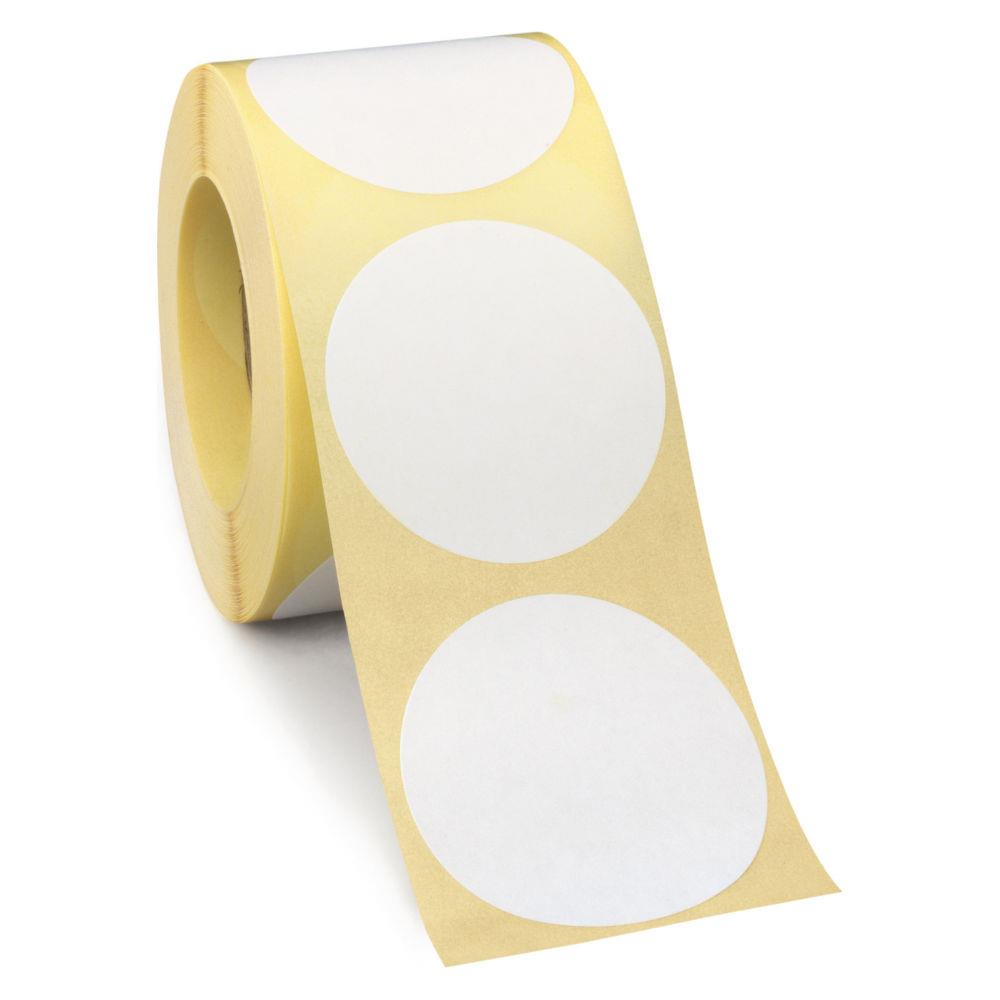 Pastille adhsive amovible en rouleau blanc 50 mm