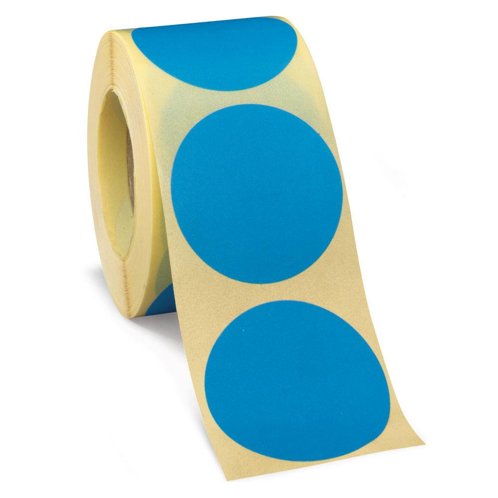 Pastille adhsive amovible en rouleau bleu 50 mm