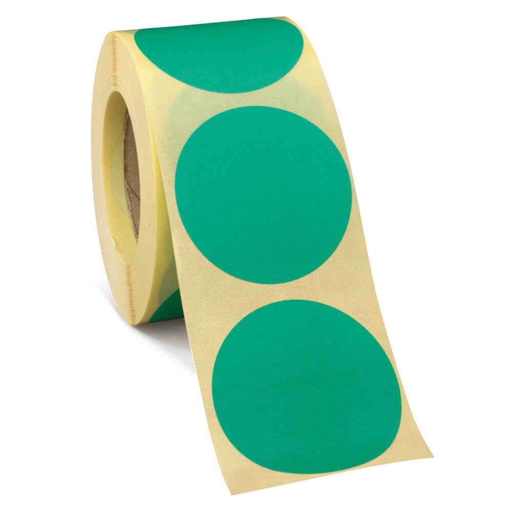 Pastille adhsive amovible en rouleau vert 50 mm