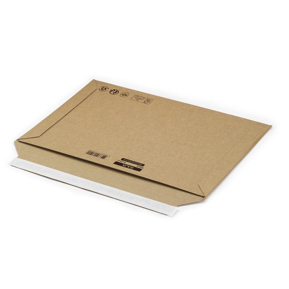 Pochette carton micro-cannel rigide brune  fermeture adhsive 36x25 cm