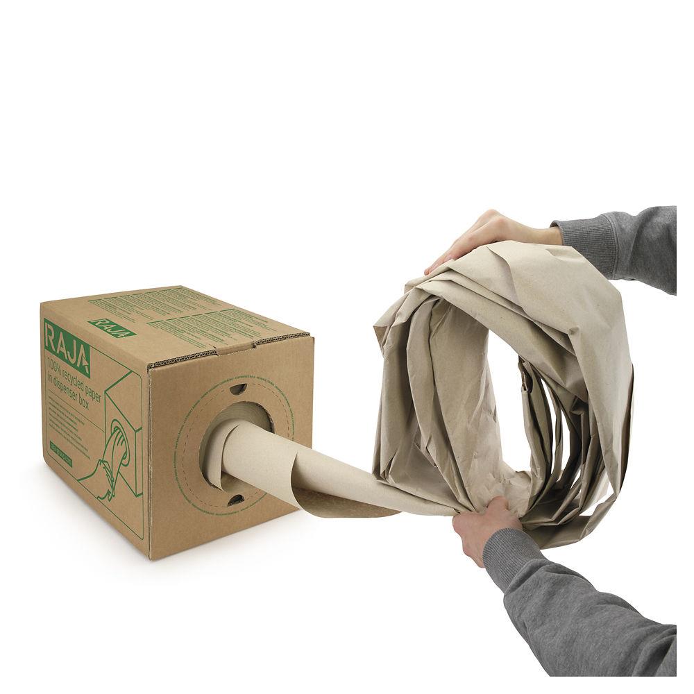 Papier de calage recycl en bote distributrice