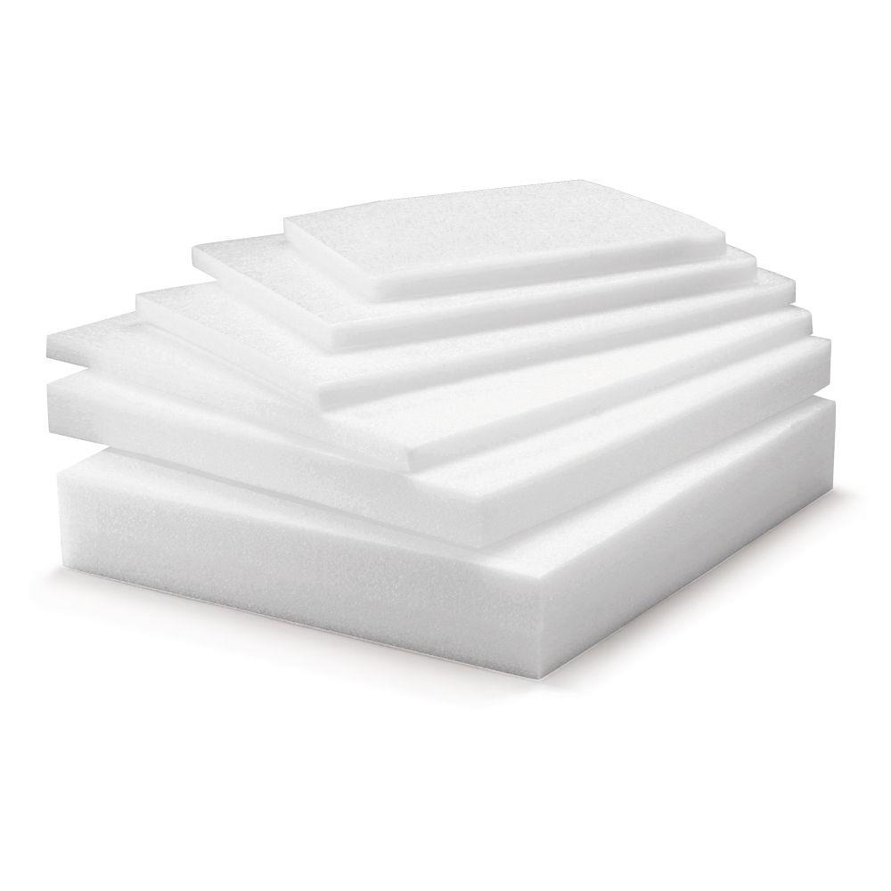 20 Plaque mousse polythylne blanche - densit moyenne 60x60x5 cm