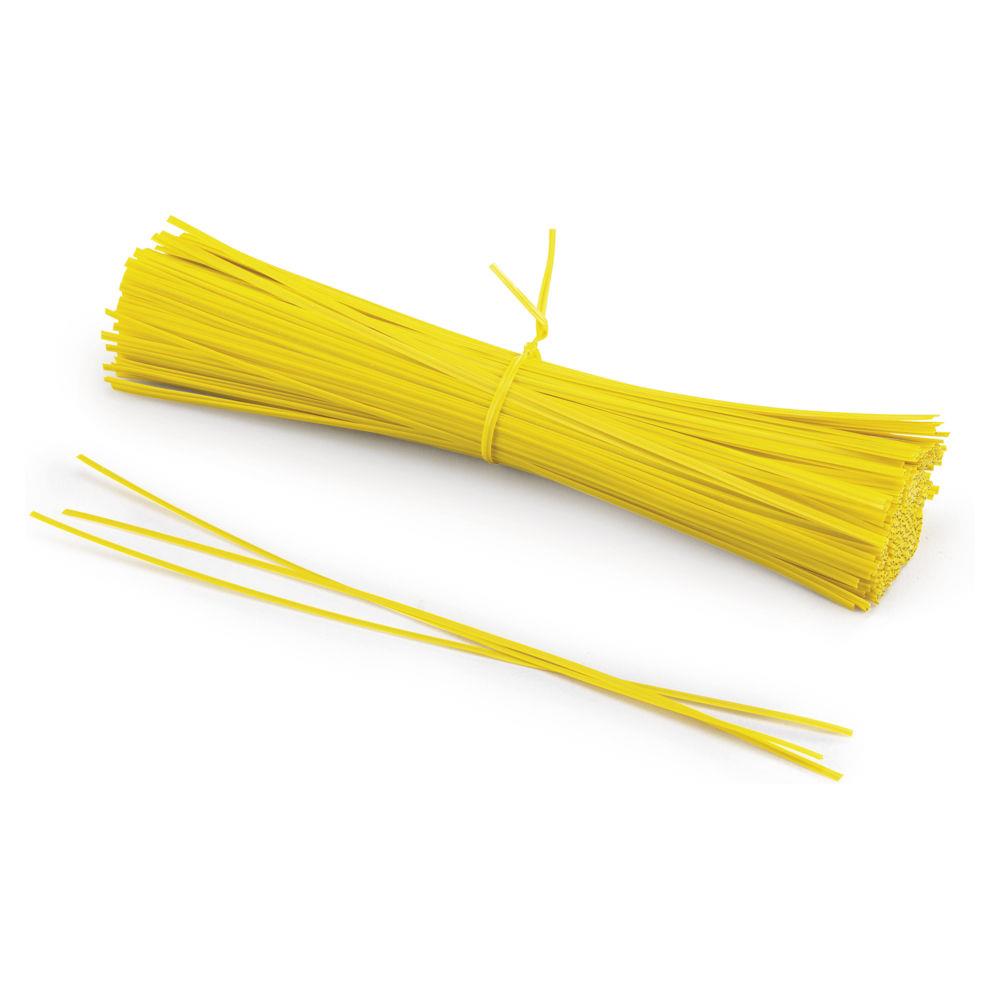 Attache-tiquette mtal plastique polytwist jaune