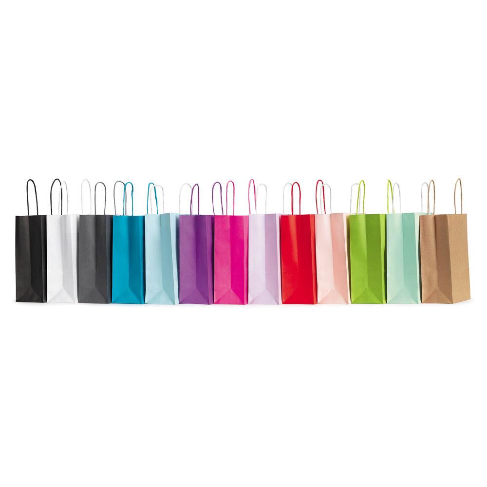 Mini sac kraft brun  poignes torsades 18 x 24 x 8 cm