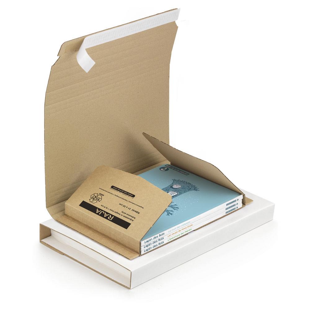 Etui postal carton brun avec fermeture adhsive Standard 28x22 cm