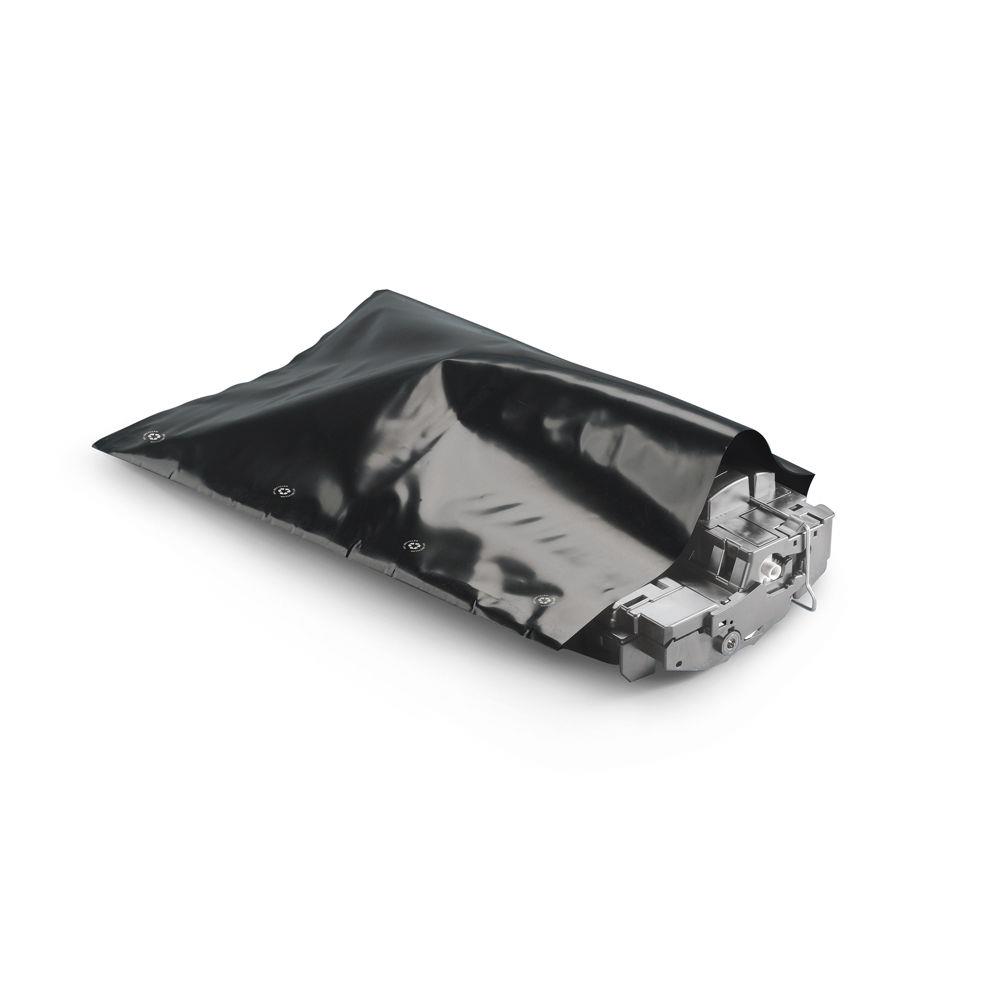 Gaine plastique 50% recycl noire opaque 100 microns 250 mm x 350 m