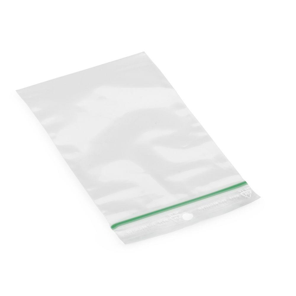 Sachet plastique zip 50% recycl transparent 100 microns 10 x 15 cm