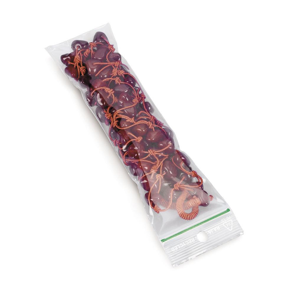 Sachet plastique zip 50% recycl transparent 60 microns 11x30 cm