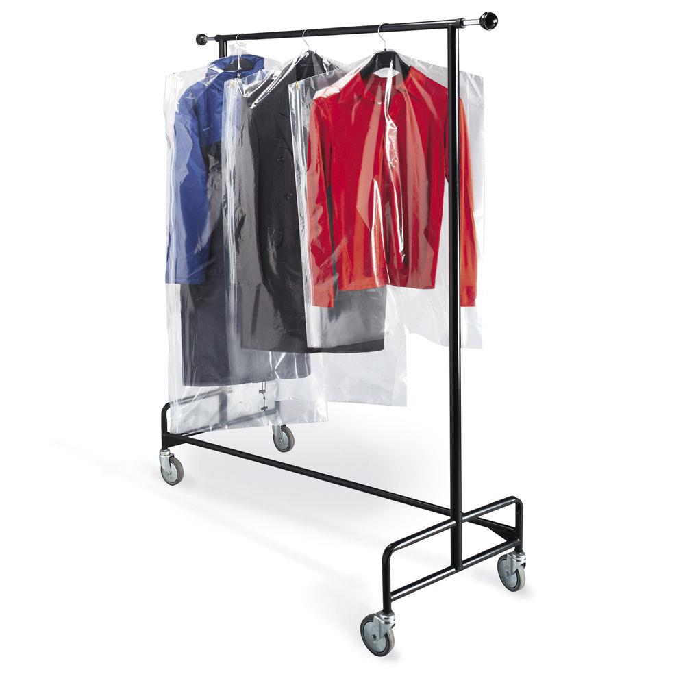 Housse plastique 50% recycl transparente pour vtements avec fermeture curseur 60x150 cm