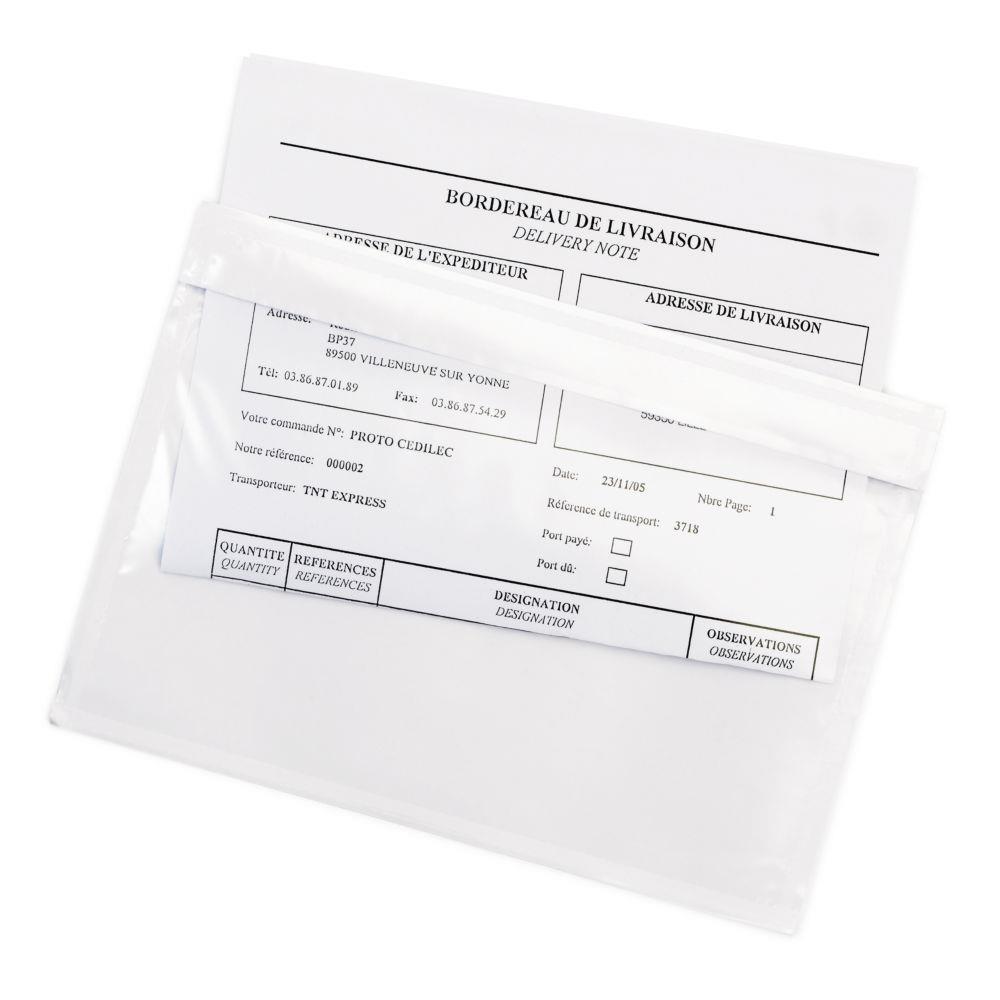 Pochette porte-documents adhsive transparente Super 225x165 mm