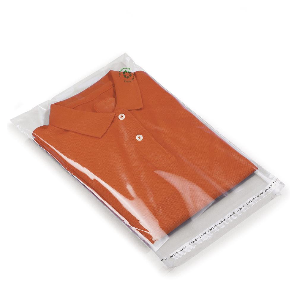 Sachet plastique 75% recycl transparent  fermeture adhsive 18x30 cm