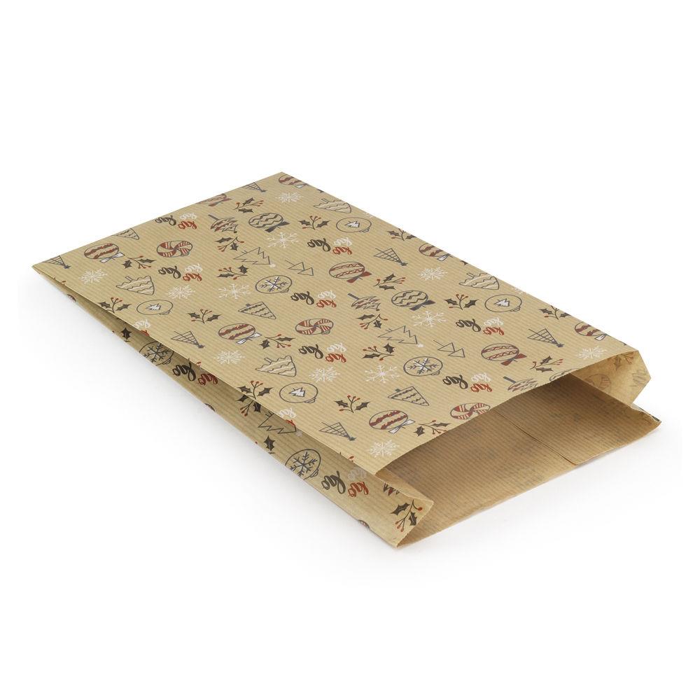 Pochette cadeau kraft Gamme "Sapin" 18 x 35 x 6 cm