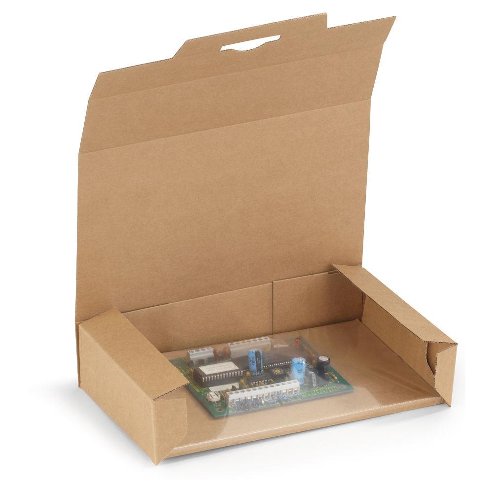 Bote carton brune d'expdition  montage instantan 26,5x21x5,5 cm