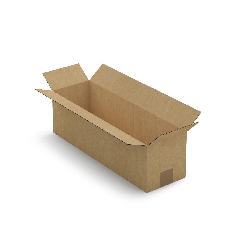 Caisse carton longue simple cannelure  grande ouverture 50x15x15 cm