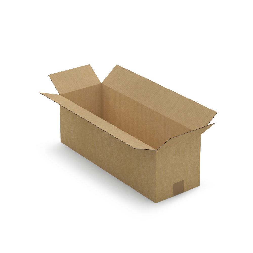 Caisse carton longue simple cannelure  grande ouverture 60x20x20 cm