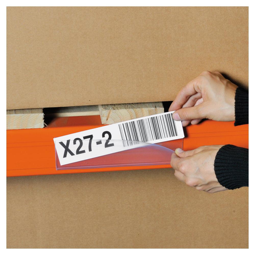 Porte-tiquette adhsif  insertion rapide 38x100 mm