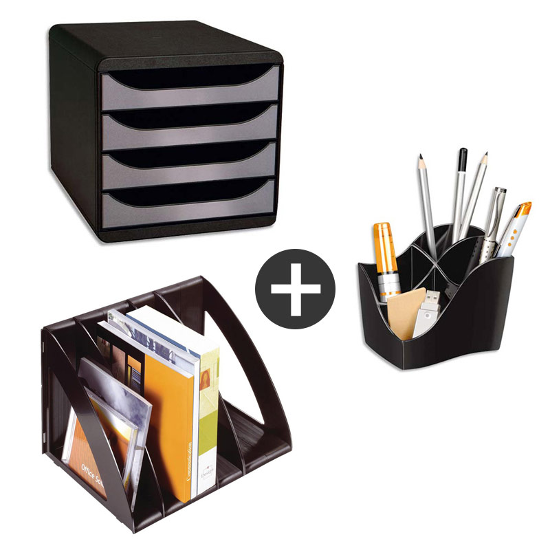 Pack pot  crayons + porte revues + module de classement Exacompta