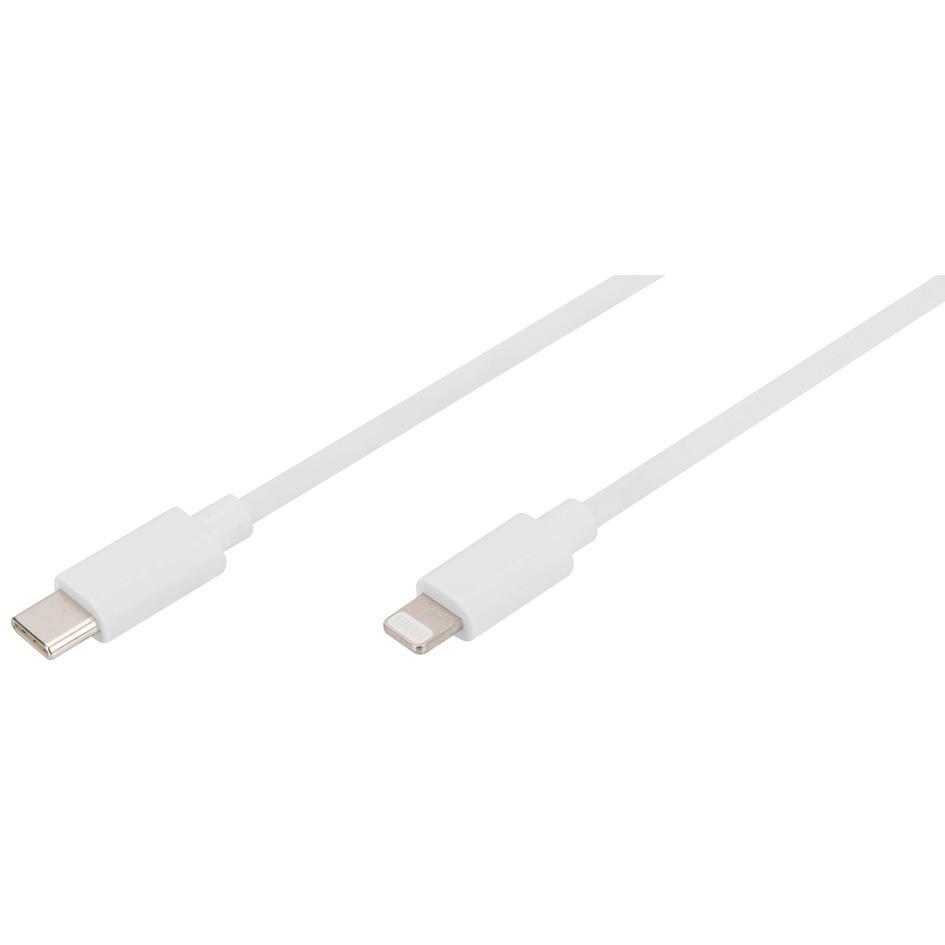 DIGITUS Cble de donnes/de charge, Lighting-USB-C, 1,0 m