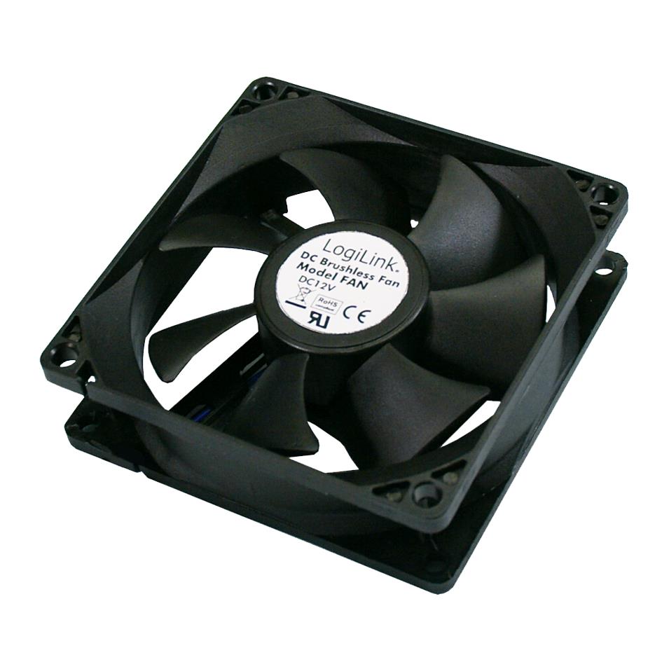 LogiLink Ventilateur pour botier, 80 x 80 x 25 mm, noir