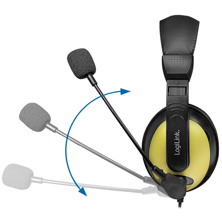 LogiLink Casque audio High Quality, avec coussinet, noir/or