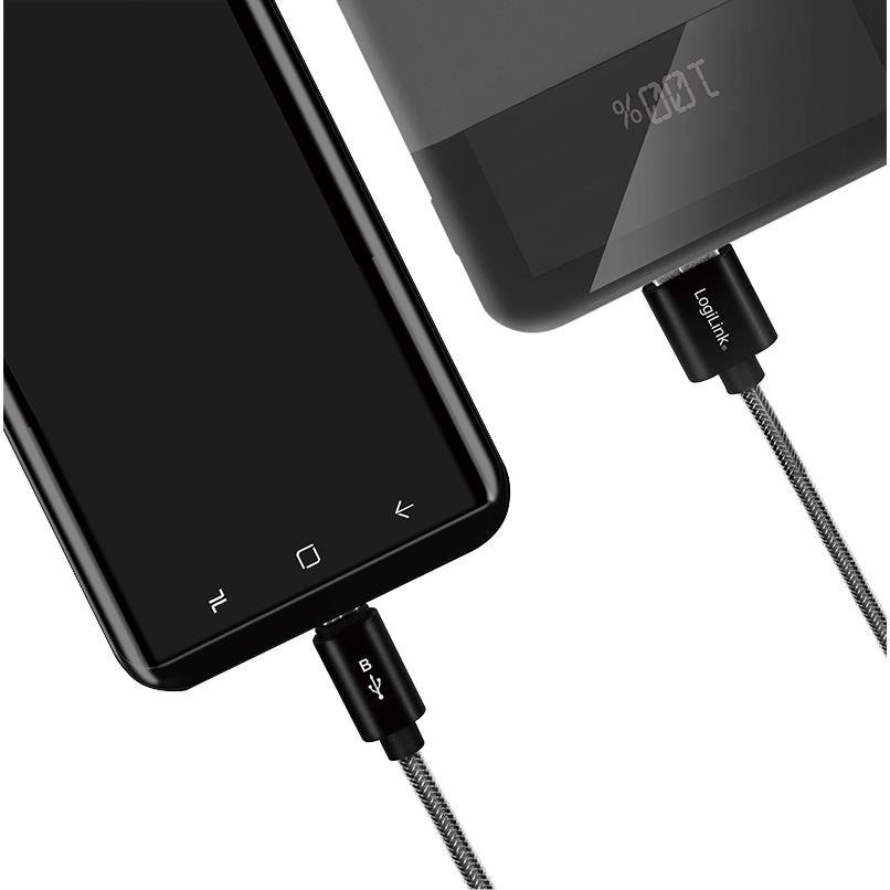 LogiLink Cble de charge & donnes, USB-micro USB mle, 1,0m