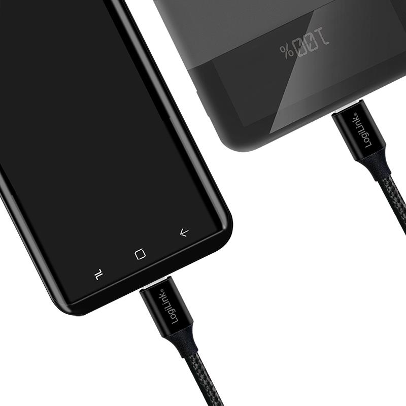 LogiLink Cble USB 2.0, USB-C - USB-C mle, 1,0 m, noir