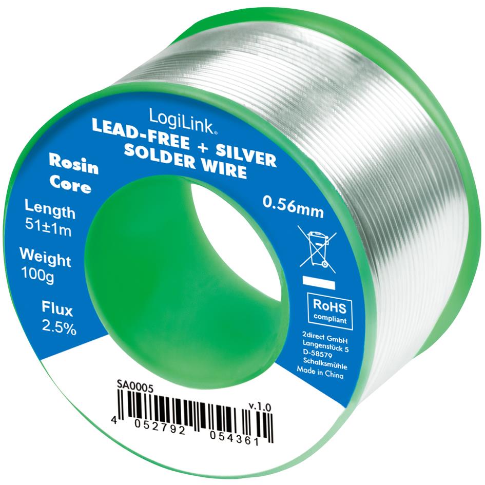 LogiLink Fil  souder, diamtre: 0,56 mm, cuivre 0,7%, 12,5g