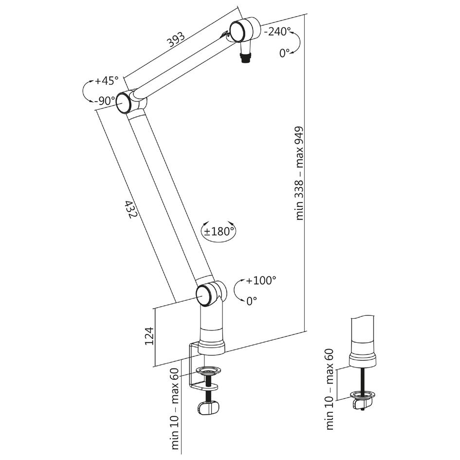 LogiLink Bras de microphone professionnel, noir
