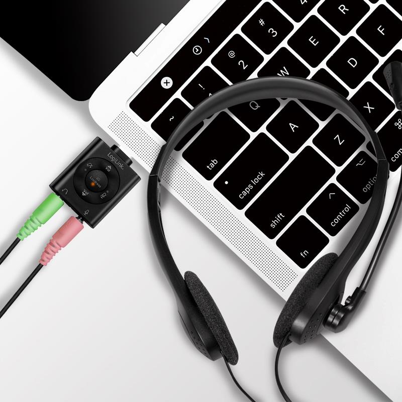 LogiLink Casque stro, avec micro, noir