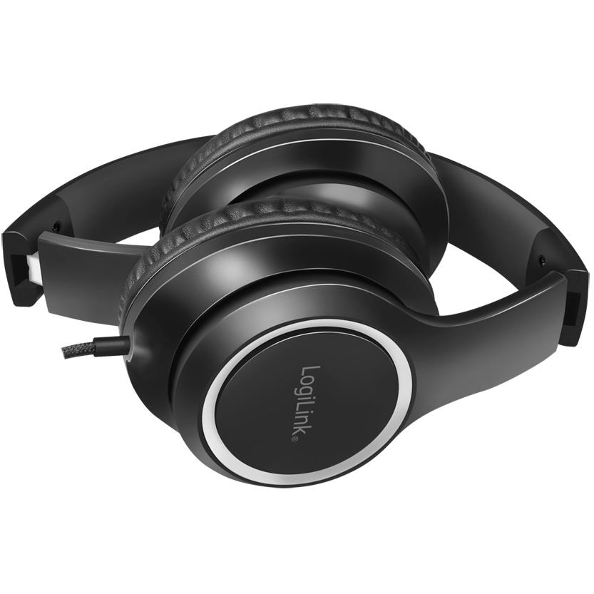 LogiLink Casque audio stro High Quality, avec micro, noir