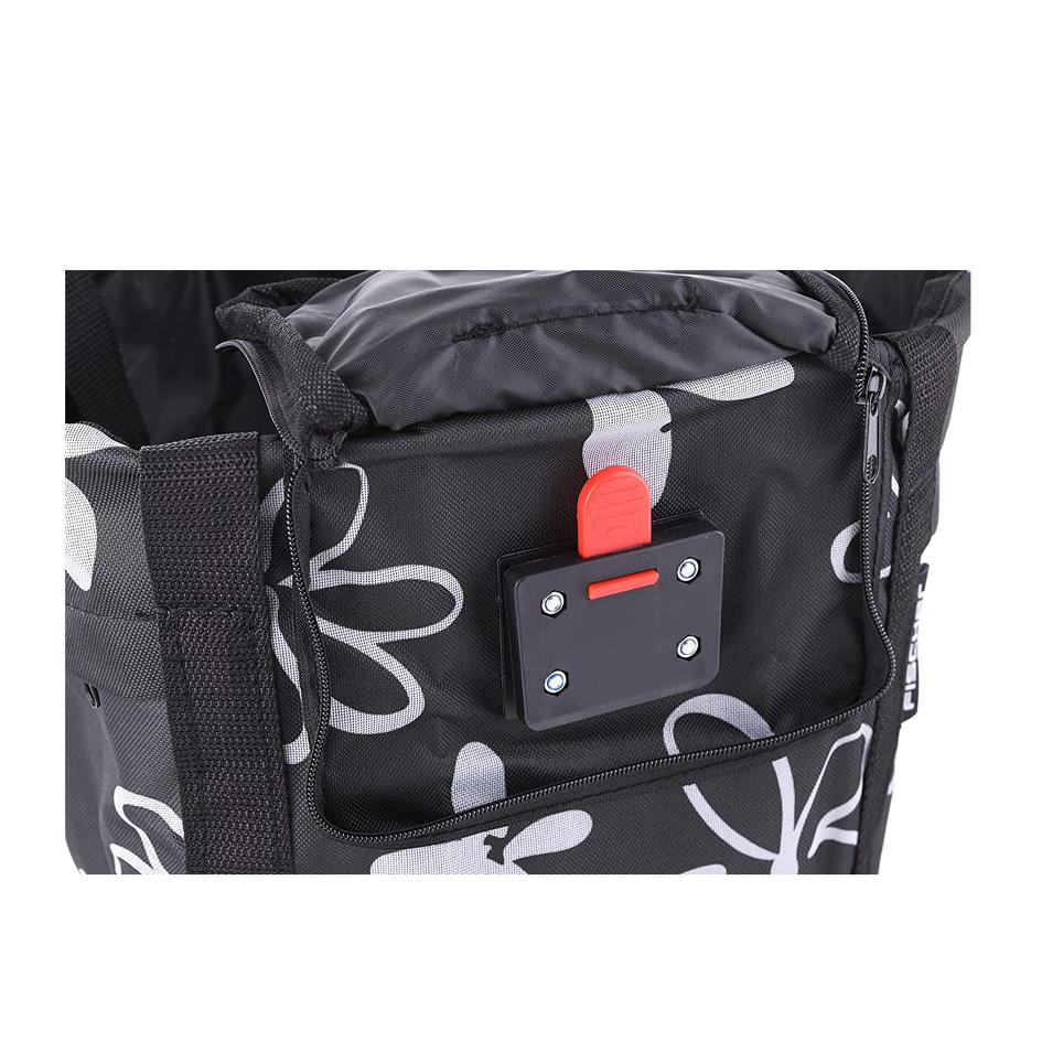FISCHER Sac de courses pour guidon de vlo, noir / blanc