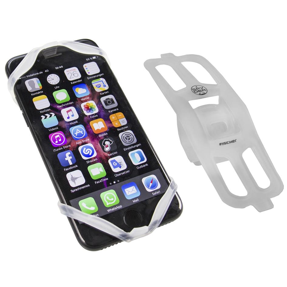 FISCHER Support smartphone pour vlo en silicone, blanc