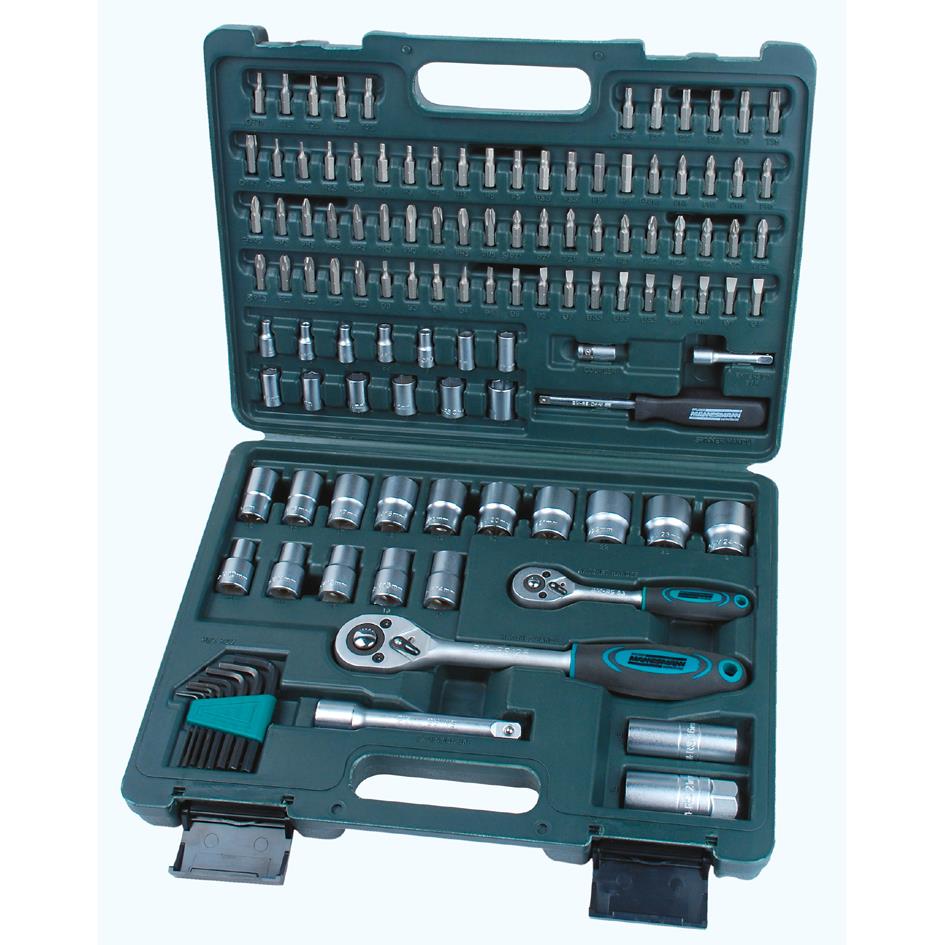 BRDER MANNESMANN Jeu cls  douilles 1/2' + 1/4', 115 pcs.