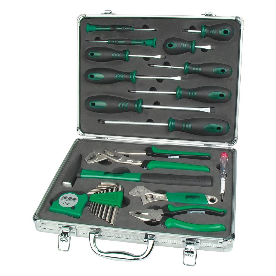 BRDER MANNESMANN Kit d'outils, 24 pices, dans un coffret