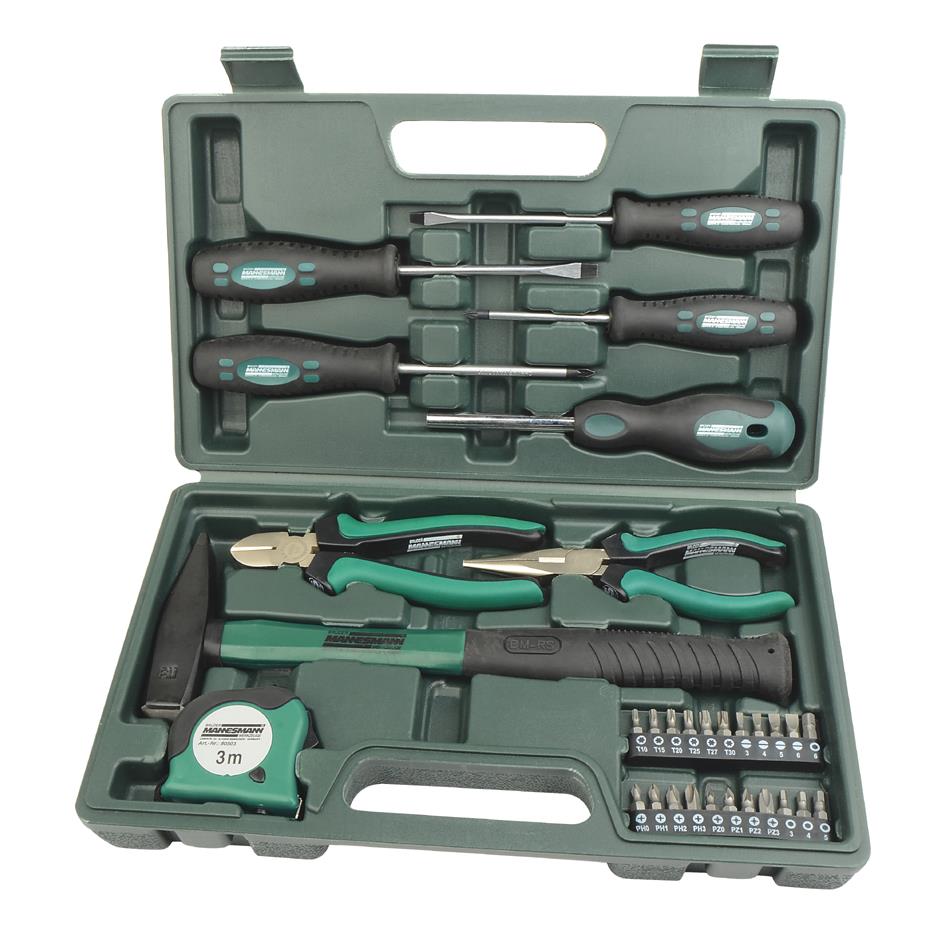 BRDER MANNESMANN Ensemble d'outils, 31 pices, en coffret