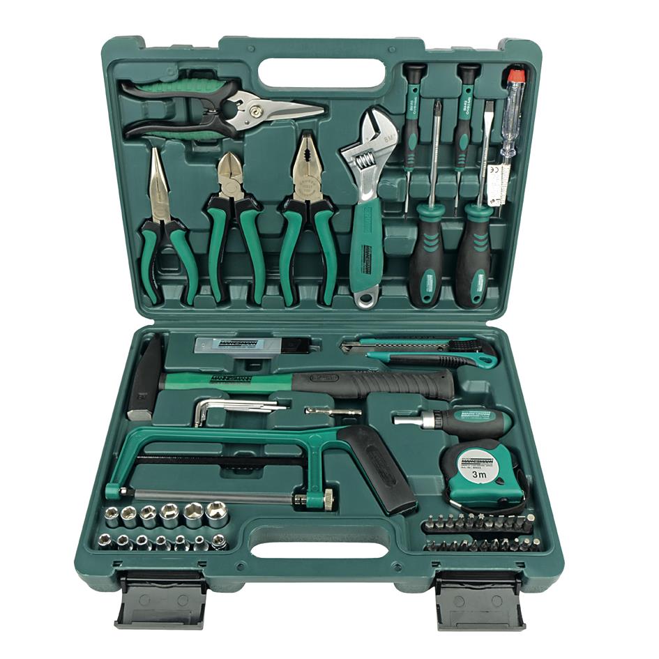 BRDER MANNESMANN Jeu d'outils, 74 pices, dans un coffret