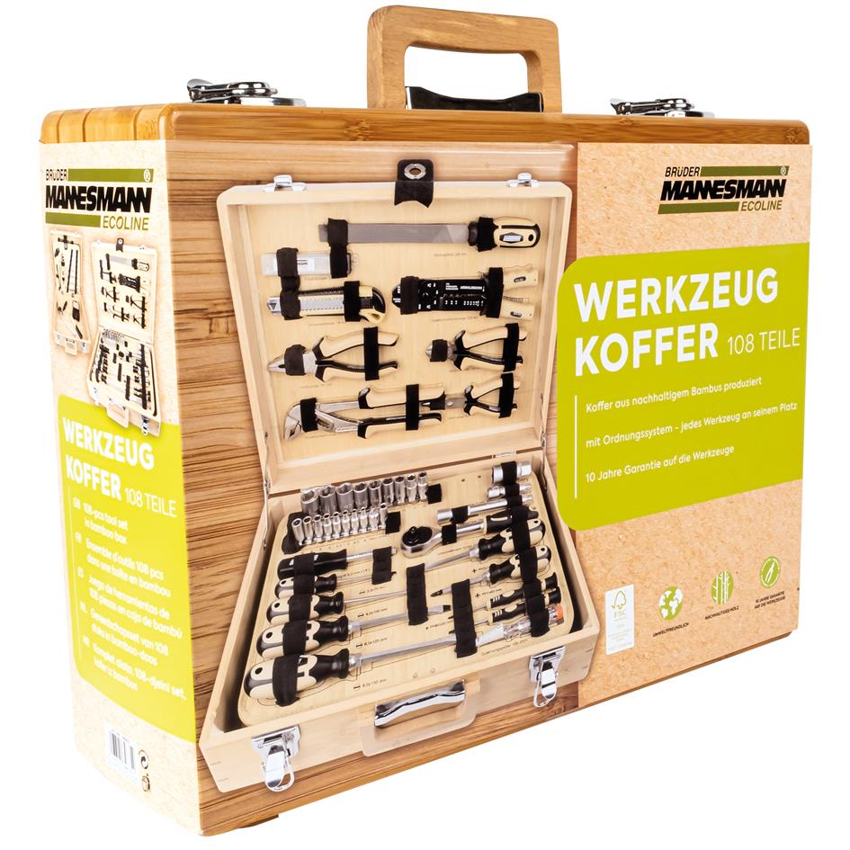 BRDER MANNESMANN Jeu d'outils ECOLINE, mallette, 108 pices