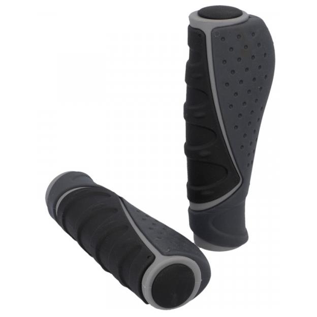 FISCHER Poignes de guidon pour vlo 'Trio', gris/noir