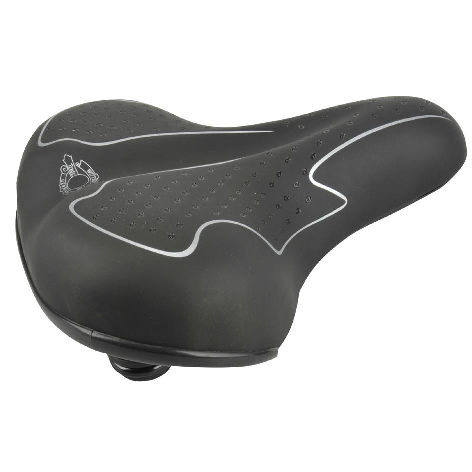 FISCHER Selle pour vlo de randonne Elastomer, noir / blanc