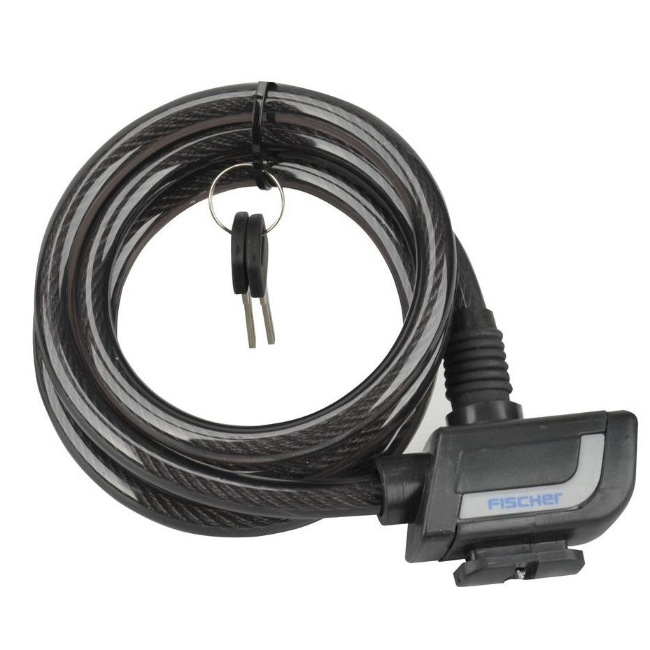 FISCHER Cble antivol pour vlo, longueur : 1.200 mm, noir