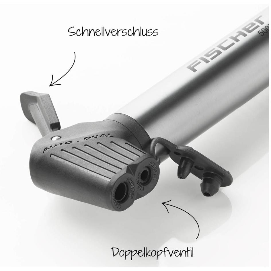 FISCHER Mini pompe  air pour vlo ALU, bote de rustines
