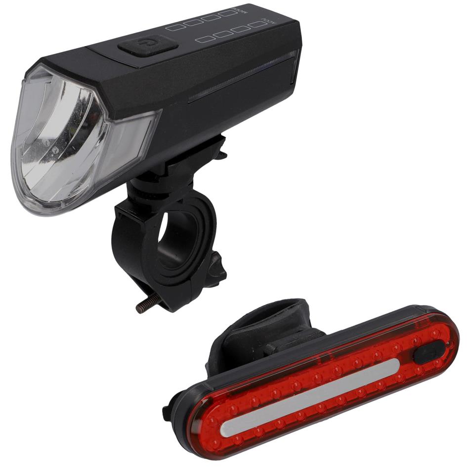 FISCHER Set d'clairage de vlo  LED rechargeable, 80 lux
