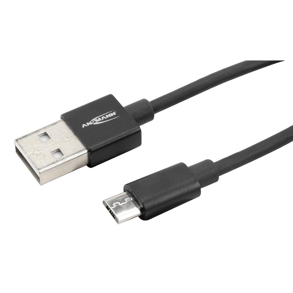 ANSMANN Cble de donnes & de charge, USB-A - Micro USB-B